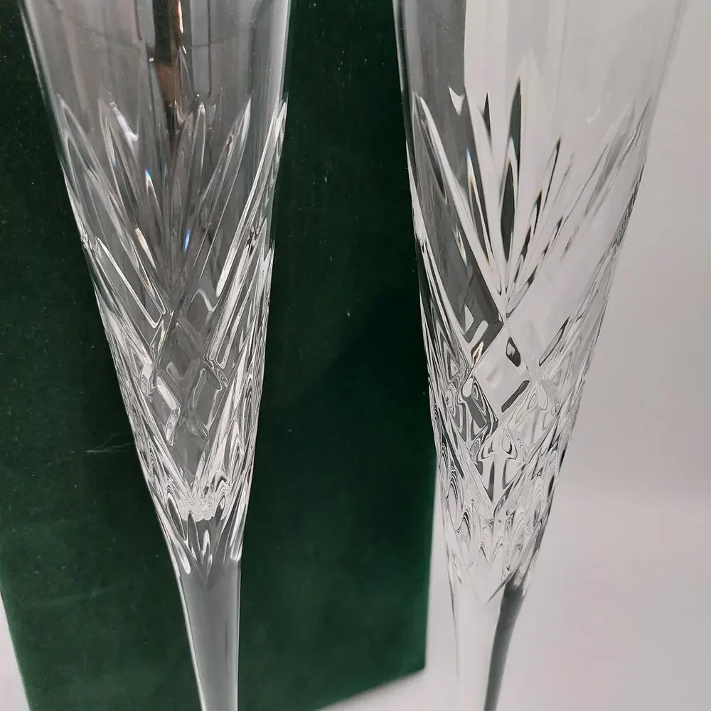 VTG Godinger Shannon Dublin Crystal Champagne Flutes Set 2 Marshall Fields Box